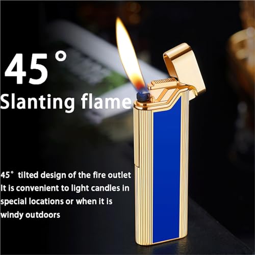 Encendedor portátil metálico compacto con llama oblicua 45° miniatura 4
