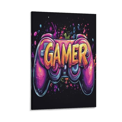 Peintures sur toile de salon decoration murale gamer pour espace de jeu