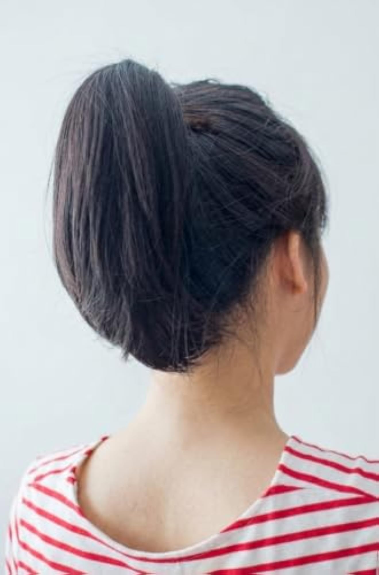 Short Straight Black Hair Extension with Ribbon Tie, 10 Inch