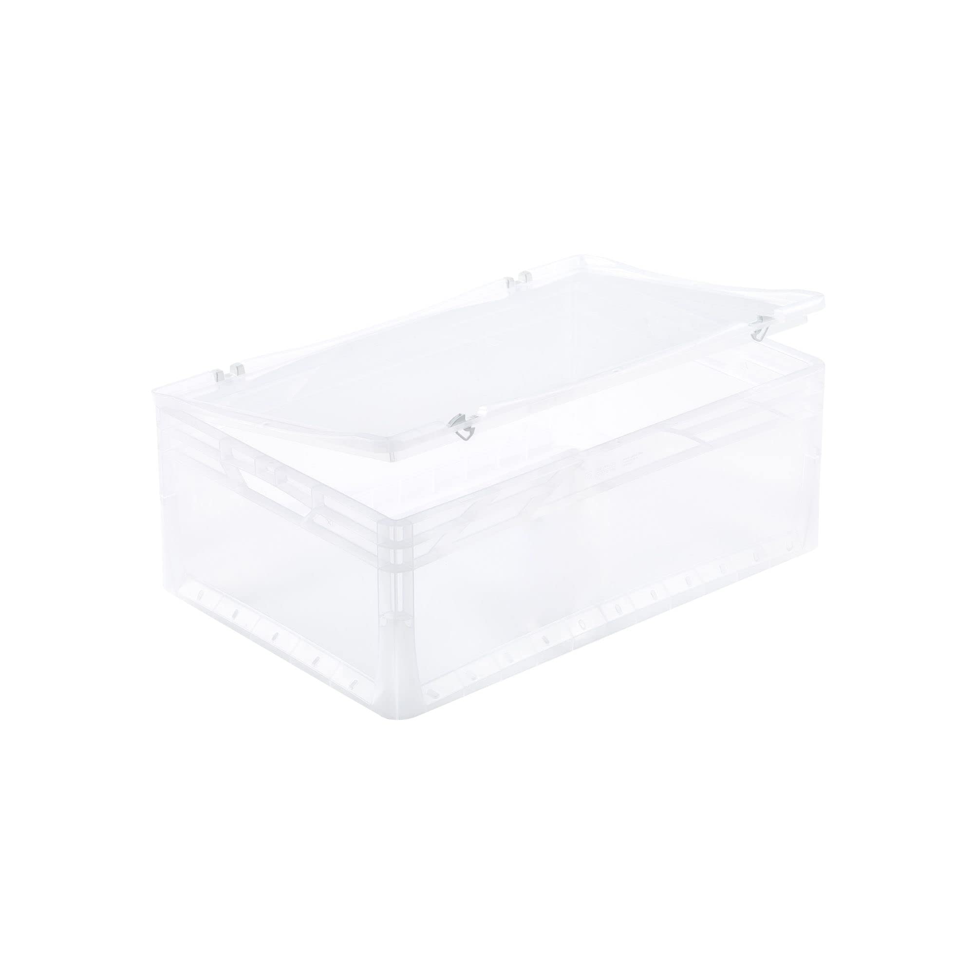 PROREGAL SuperSparSet 5x Scharnierdeckel für transparente Eurobehälter BasicLine & LightLine | BxT 40x60cm | Eurobox, Transportbox, Transportbehälter, Stapelbehälter