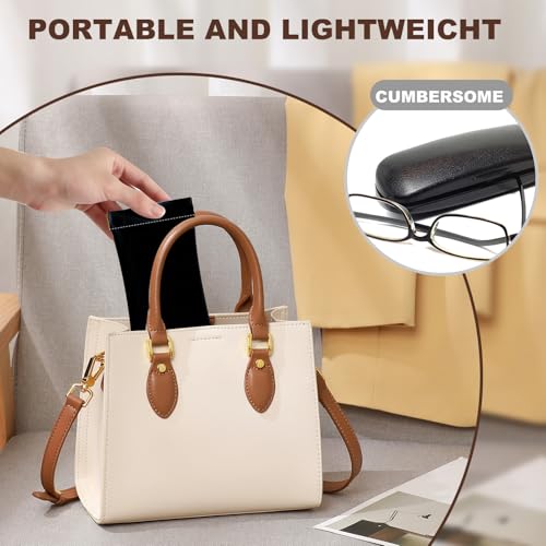 Image of Anikathy 2Pcs Sunglass Eyeglass Glasses Case Soft PU Leather with Cleaning Cloth Portable Glasses Pouch Bag for Men Women