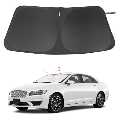 Image of Windshield Sun Shade Custom Fit for 2013-2020 Lincoln MKZ Accessories Foldable Sunshade Sun Blocker Protect Car from Sun Rays & Heat Damage Keep Car Cooler