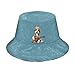 Foiosoh Happy Dog Guitar Bucket Hat for Women and Men Winter Soft Faux Fur Fisherman Cap Fashion Sun Cap