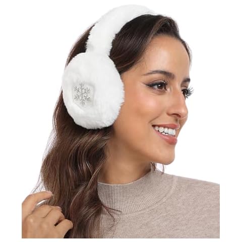 HDE Women's Fuzzy Faux Fur Earmuffs Foldable Ear Warmers Cover