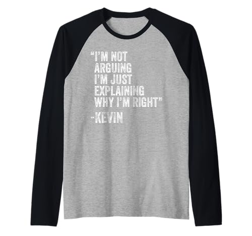 KEVIN Citazione Divertente Compleanno Personalizzato Nome Idea Ingegnere Maglia con Maniche Raglan