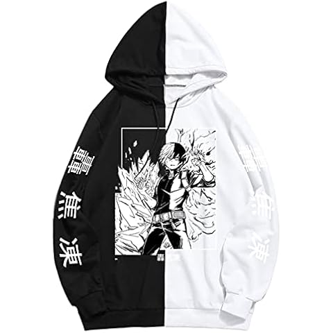 zhedu My Hero Academia Todoroki Shoto Hoodies Harajuku Pullover Anime Sweatshirt Men Fashion Fall Winter Pullover Hoodie Patchwork (4XL,Color 08) Cover