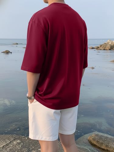 Image of LEOTUDE Men Polycotton Classy Look Regular Fit Round Neck Half Sleeve Tshirt| Colorful Oversized Fit T-Shirt for Mans