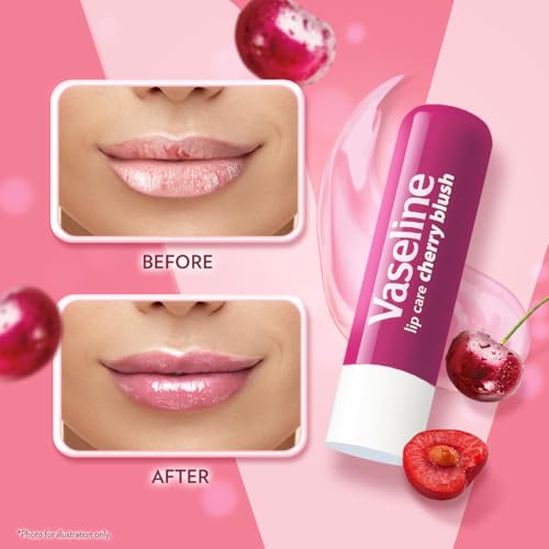 Image of Vaseline Lip Care Cherry Blush Tinted Lip Balm Stick 4.8g (Pack of 3)