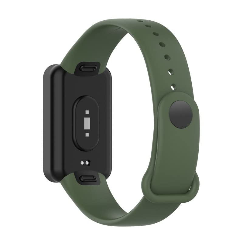 YODI Soft Silicone Classic Strap Bands Compatible With Redmi Smart Band Pro Smart Watch Only, Comfort and Flexible Straps Compatible with Mi Smart Band Pro for Men Women and Boys & Girls (BLACK-GREEN) 3