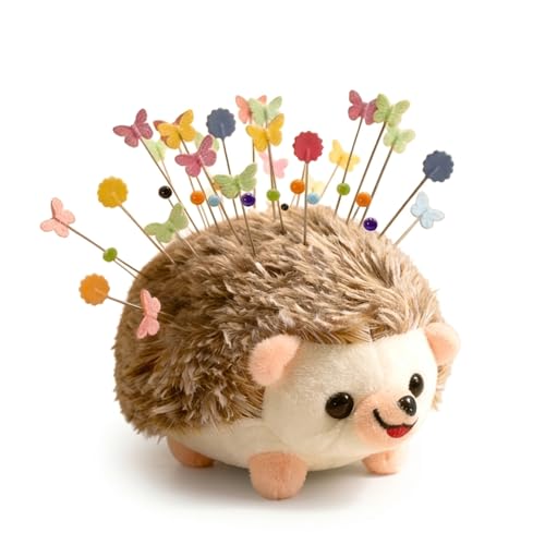 Sizobi Cute Hedgehog Pin Cushion, Soft Plush Pin Cushions for Sewing, Needle Holder Sewing Pin Holder, Sewing Supplies Accessories Gift for Quilting, Embroidery, DIY Crafts(Sewing Pins Not Included)