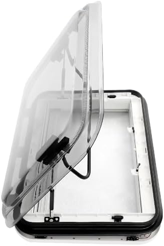Motorhome Roof Window Vent Kit with LED Lights - 800x500mm Camper Skylight Hatch for RV, Caravan, Trailer, and Camper Van - Durable and Weatherproof Design