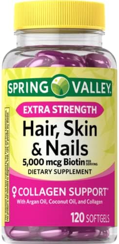 Spring Valley Suplemento dietético extra fuerte para cabello, piel y uñas, 120 unidades, 5000 mcg Colombia