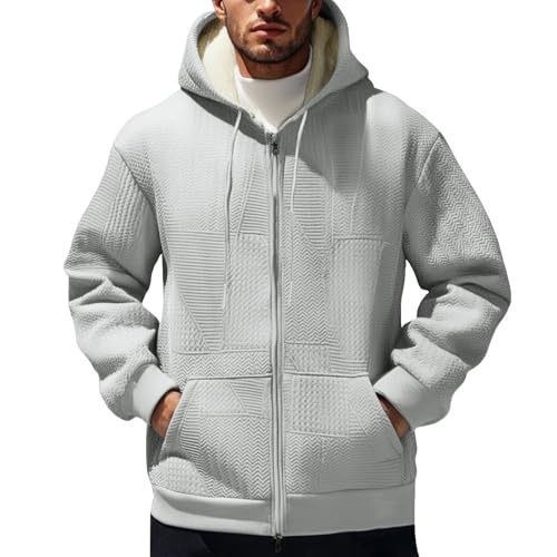 Heavyweight Fleece Lined Hoodies for Men Big and Tall Full Zip Up