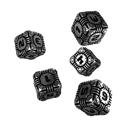 Q WORKSHOP Metal Tech 5D6 Ornamented Dice Set