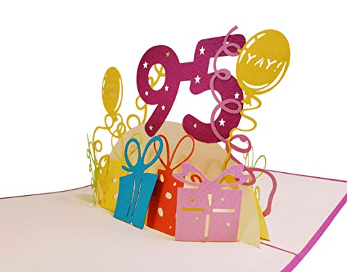Igifts And Cards Happy 95Th Birthday With Lots Of Presents 3D Pop Up Greeting Card - Awesome, Cute, Fun, Unique, Special Occasion, Celebration, Husband, Wife, Best Friend, Congratulations #TOP2