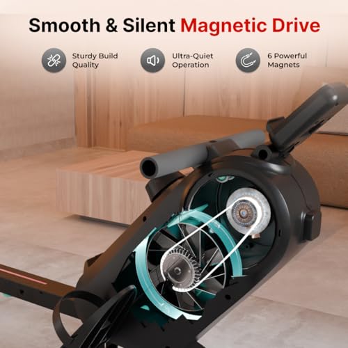 Image of Cult SmartRowAeroGlide Magnetic Rower | 120Kg Max Weight | Quiet & Compact Home Use Rowing Machine