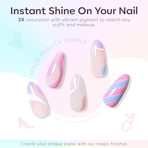 Image of modelones Gel Nail Polish Set, 6 Colors 2026 Spring Summer Pastel Gel Polish Set with Nail Art Liner Brush Soft Pink White Light Purple Blue Green Nude Painting Nail Polish Kit Mothersday DIY Gift
