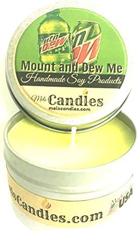 Mount & Dew Me (Mt. Dew Soda Aroma) 4oz All Natural Novelty Tin Soy Candle, Take It Any Where