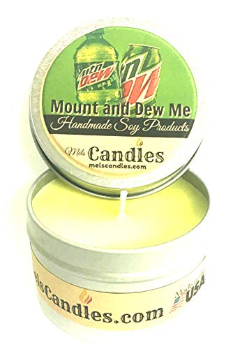 Mount & Dew Me (Mt. Dew Soda Aroma) 4oz All Natural Novelty Tin Soy Candle, Take It Any Where