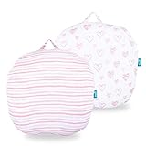 Newborn Lounger Pillow Cover Fit for Boppy & Leachco & Nuby Lounger, 100% Jersey Knit Cotton Silky Soft Stretchy Removable Slipcover for Girls Boys, Snugly Fit Infant Lounger for Baby
