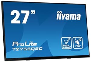 iiyama Prolite T2755QSC-B1 68,6 cm 27" IPS LED-Monitor WQHD 10 Punkt Multitouch kapazitiv HDMI DP Audio-Out USB3.2 7H Anti-Fingerprint schwarz