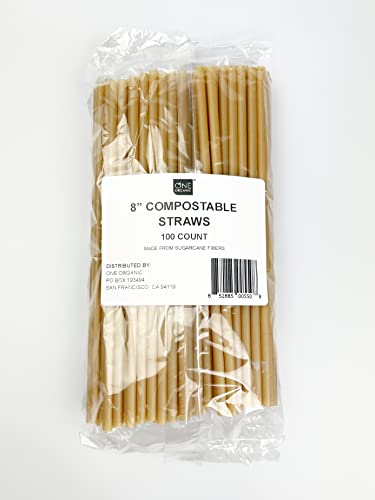 Pitillos compostables de caña de azúcar 8" 100 piezas miniatura 2