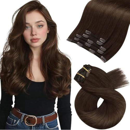 Moresoo Clip in Extensions Echthaar Haarverlängerung Echthaar Extensions Clip