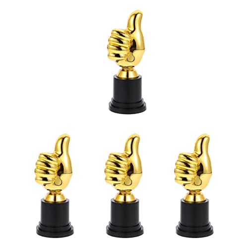 NUOBESTY Troféu de Ouro de 4 Peças Troféus para Recompensa Troféu Mais Polegares para Cima Brinquedo