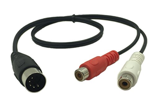 Cerrxian Lemeng Din 5 Pin Male To 2 Rca Female Professional Grade Audio Cable For Bang & Olufsen, Naim, Quad.stereo Systems (0.5M) #TOP1