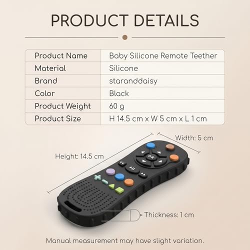 Image of StarAndDaisy Silicone Baby Remote Teether for New Born Babies 6-12 Months | BPA Free Chewable Teething Toy | Soft Silicone Baby Teether for Gum Relief & Sensory Play