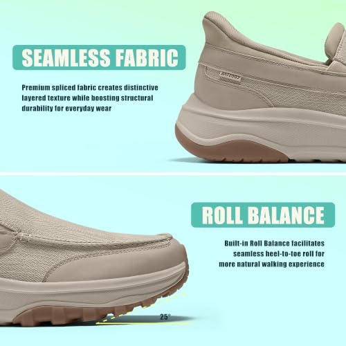 Image of Coostar Mens Slip On Canvas Loafers Arch Support Walking Orthopedic Shoes