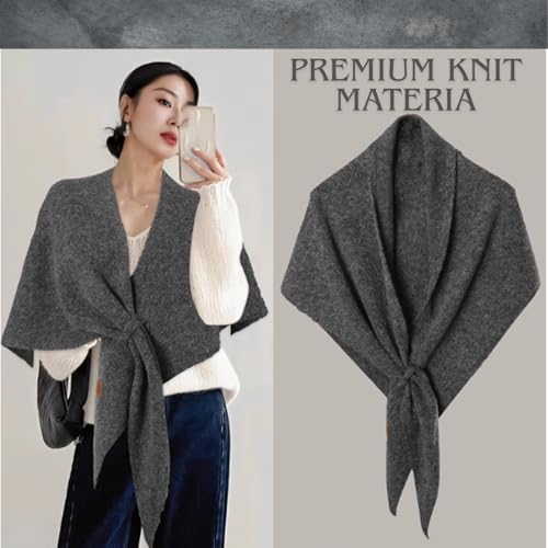 Women's Knitted Triangle Shawl Dressy, Llightweight Wool Knitted Top Shawl, Warmer Winter Fall Accessory2