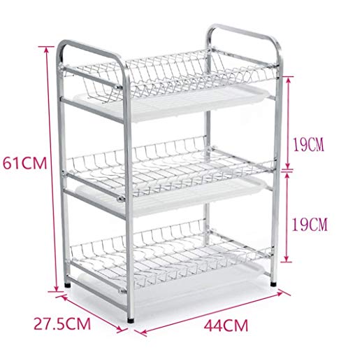 Rack de drainage en acier inoxydable à 3 niveaux avec stockage