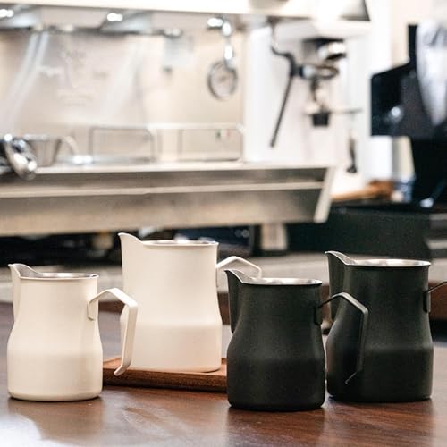 Image of Enakshi Milk Frothing Pitcher Barista Tool Espresso Steaming Pitcher for Kitchen Bar White 350ml|Home & Garden