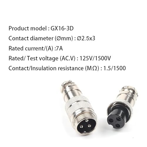 Conector circular GX16 impermeable de aviación macho hembra para cables de 16mm 2