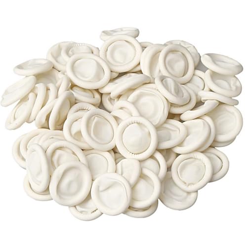 RIKWOG Finger Cot Medium Finger Protectors Latex Anti-Static Finger Covers Finger Tip Protect Keeping Dressing Dry and Clean Disposable Finger Gloves White(approxi 150pcs)