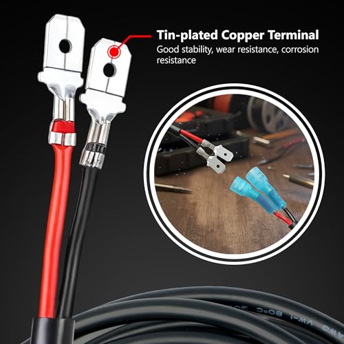 Image of MADCATZ 2PCS 16 AWG 3 Feet Wiring Harness Extension Kit for LED Light Bar, Work Light, Off Road Lights, Fog Light, Boat Lighting - Plug & Play Wire Cable, Black (2 Packs)