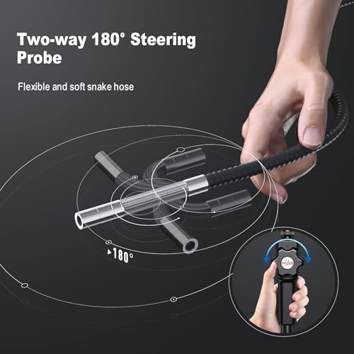 Ralcam Endoskopkamera mit Licht Camera - Inspektionskamera 8.5mm HD1080P Industrial Endoscope mit...