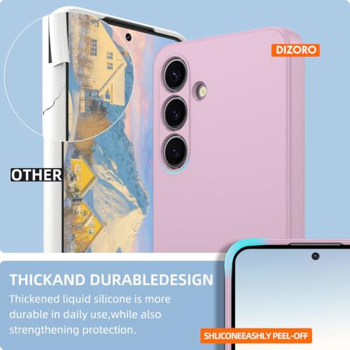 Image of Elzzi Compatible with Samsung A34 5G Back Cover with Upgraded Square Edges for Camera Protection Shockproof Flexible Matte Liquid Silicone Mobile Phone Case (Purple.)