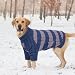 Hjumarayan Hundepullover Mittelgroße Hunde - Pullover Hund mit Geschirrloch, Warm Hunde Strickpullover Winter mit Beinen, Pit-Streifen Hundepulli für Border Collie, Frenchie, Blau XL