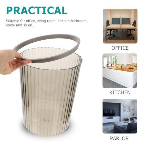 Caneca de basura gris de gran capacidad para dormitorio y baño miniatura 3
