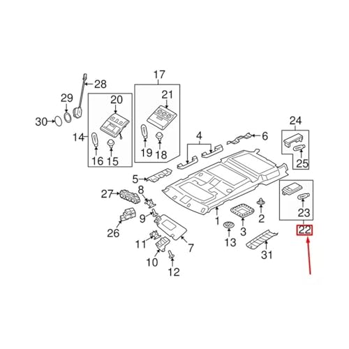 Lámpara de techo interna XDE500320 para reparar luz de cortesía Land Rover LR3 5