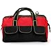 Hiceeden 16 Inch Wide Mouth Tool Bag, Collapsible Tool Tote with Waterproof Coating and Adjustable Strap, Portable Electrician Tool Organizer Handbag with 5 Outside Pockets, Red
