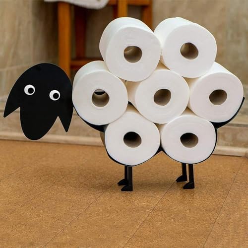 Lot De 3 Porte-rouleaux WC En Forme De Mouton – Accessoire Déco Rigolo Pour Salle De Bain – Noir
