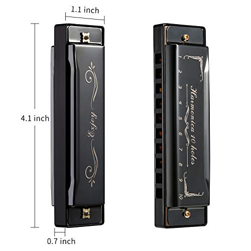 EXJOY Harmonica Diatonique Standard en Do Blues Harmonica 10 Trous 20 Tons Musique à Bouche Harpe avec Boîtier Dur… - Les Beatles, Paul McCartney, John Lennon, RIngo Starr, George Harrison EXJOY Harmonica Diatonique Standard en Do Blues Harmonica 10 Trous 20 Tons Musique à Bouche Harpe avec Boîtier Dur… – Image 6