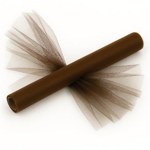 Générique Rouleau de Tulle Décoratif Premium, 50 cm x 7-9 m, Disponible en Blanc, Ivoire, Rose, Fuchsia Vert Anis et Chocolat, Idéal pour Drapés et Décorations de...