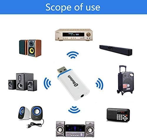 Adaptador Bluetooth USB 3.5mm Audio Receptor Blanco miniatura 4