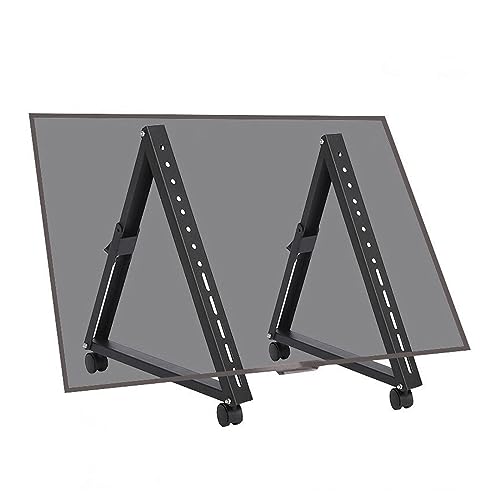 Mobile TV Cart with Wheels - Rolling TV Mount with Wheel, for 40-70 Inch TVs, Low Profile with Reinforced Connection Bracket, Low Profile Floor Monitor Cart