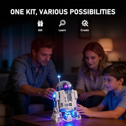 Iluminación R2-D2 75379 Lego Star Wars luces LED con sensor táctil BRIKSMAX accesorios 4