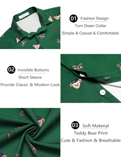 Image of Arshiner Boys Short Sleeve Dress Shirts Solid Button Down Shirts | formal Uniform School Shirt, for 4-12 Years, Hidden Buttons, with Chest Pocket, Regular Fit, Summer Tee top for Kids